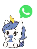 a cartoon of a unicorn with a lightning bolt on its head holding a cell phone