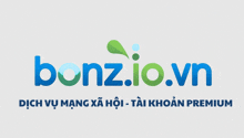 a blue and green bonzio.vn logo with a splash
