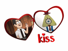 a picture of a man and a triangle with the word kiss underneath