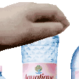 a person is holding a bottle of aquafina water in their hand