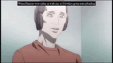 a cartoon of a man wearing headphones with the caption when damon won 't play ia with me so