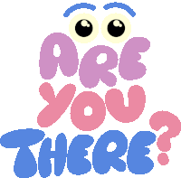 Are You There Eyeballs On Top Of Are You There In Purple Pink And Blue Bubble Letters Sticker - Are You There Eyeballs On Top Of Are You There In Purple Pink And Blue Bubble Letters Hello Stickers