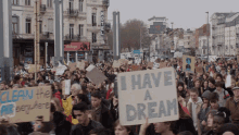 i have a dream i am greta rallying marshaling school strike for climate change