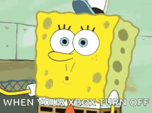 spongebob squarepants when your xbox turn off shut down