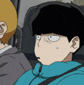 a cartoon drawing of a boy with a shocked look on his face