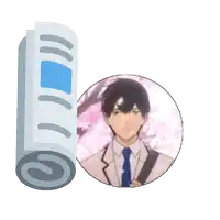 a roll of paper with a picture of a man in a suit