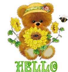 Credit To Belle On Glitter Graphics Hello Sticker - Credit To Belle On Glitter Graphics Hello Cute Teddy Bear Stickers
