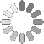 a black and white pixel art of a loading circle with arrows in it .