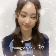 a picture of a girl with the name youngseo de allis on the bottom