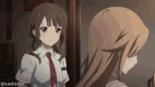two anime girls are standing in front of a sign that says " no smoking "