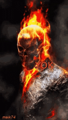 a picture of a ghost rider with the name maik74 on the bottom
