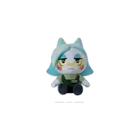 a stuffed animal with a green shirt that says ' wunn ' on it sits on a white background