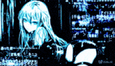 a girl with long hair is surrounded by foreign writing and a watermark that says ' vidu ai '