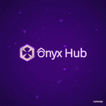a purple background with a gold onyx hub logo