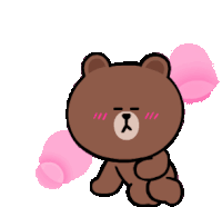 Brown Bear Cony Sticker - Brown Bear Brown Cony Stickers