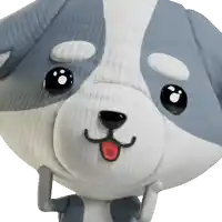 a close up of a stuffed animal 's face with a red tongue sticking out