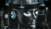 a computer generated image of a robotic head with the word welt on the bottom right