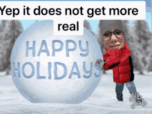 merry christmas yes real snowball happy holiday