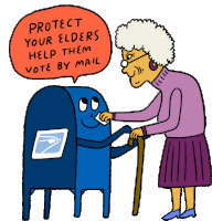 Protect Your Elders Elders Sticker - Protect Your Elders Elders Help Them Vote By Mail Stickers