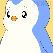 a penguin with its eyes closed and the words of course on the bottom