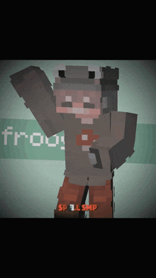a pixel art of a person with the word spell smp on the bottom right