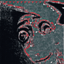 a close up of a person 's face with a smiley face