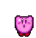 a pixel art of kirby with a star on his head