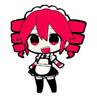a cartoon of a maid with red hair