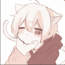 a drawing of a girl with cat ears and a barcode on her cheek