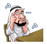 a cartoon of a man with a beard sitting at a table giving a thumbs up sign