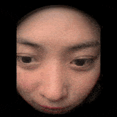 a close up of a woman 's face shows her eyes and nose