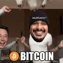 a man wearing a hat that says " multivers " on it is smiling
