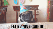 Feliz Aniversário Pug Cachorrinho Cachorro Festa De Aniversário GIF - Happy Birthday Pug Dog GIFs