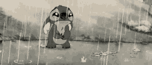 Sad Stitch GIF - Sad Stitch Raining GIFs