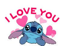 Lilo And Stitch I Love You Sticker - Lilo And Stitch I Love You Hearts Stickers