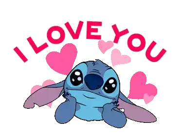 Lilo And Stitch I Love You Sticker - Lilo And Stitch I Love You Hearts Stickers