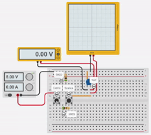 a diagram of a circuit shows a voltage reading of 8.83 mv
