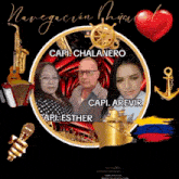 a group of people are standing in a circle with the name capi on it