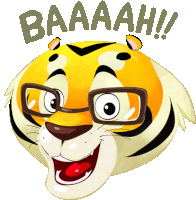Amused Tiger Says Baaaah In Bengali Sticker - The Bengal Tiger Baah Smiling Stickers