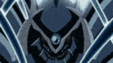 a robot with a blue eye is surrounded by glowing lines