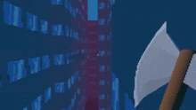 a pixel art image of a city with a few buildings