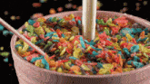 crumbl cookie milk glaze featuring fruity pebbles fast food cookies