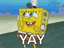 spongebob yay excited happy