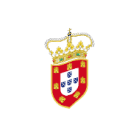 a red shield with a gold crown on top
