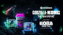an advertisement for godzilla kong the new empire shows a monster
