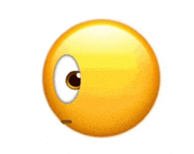 a yellow smiley face with a big eye and a small mouth