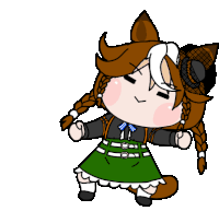 a cartoon drawing of a girl with pigtails and ears