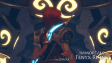 seeing a monster fenyx immortals fenyx rising stadia standing in front of a monster