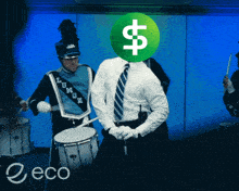 a man with a dollar sign on his head