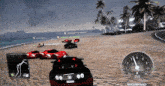 a video game is being played on a beach with a speedometer that says r 000 on it